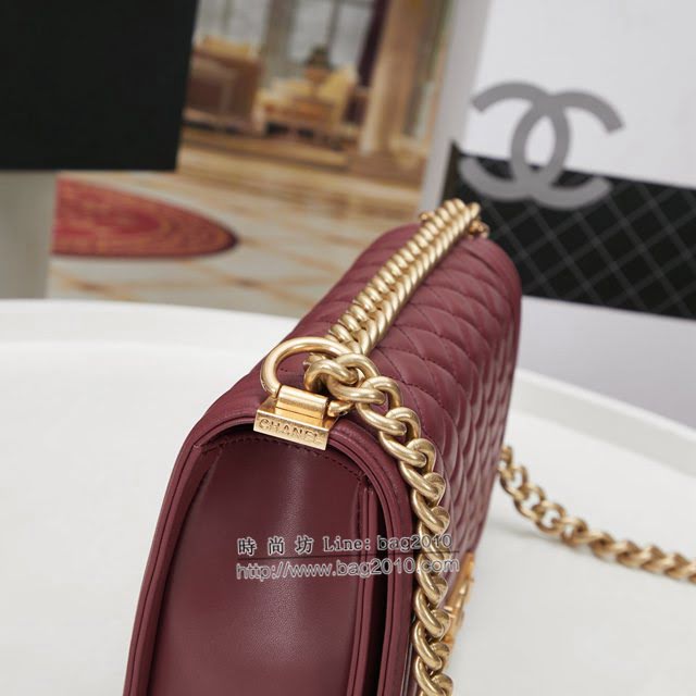Chanel女包 香奈兒專櫃經典款單肩斜挎鏈條包 Chanel菱格羊皮BOY女包 67086  djc4298